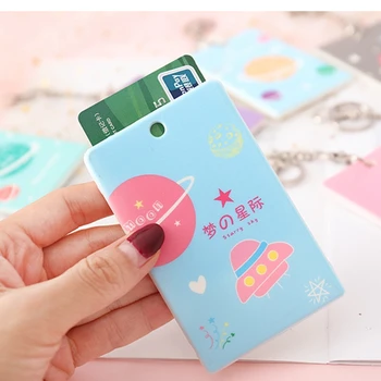 

Starry Sky ID Badge Card Holder Business Security Pass Tag Holder with Keychain Bank Credit ID Badge Holders Accessories