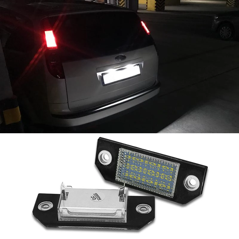 

LED License Plate Light Lamp Assembly Replacement For 2003-2020 Ford Focus C-MAX 2003-2008 MK2 6000K Diamond White