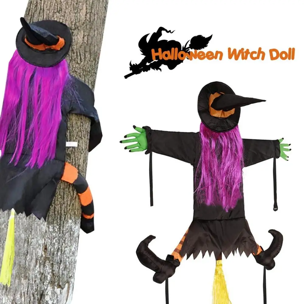 

Halloween Christmas Crashed Witch Door Porch Christmas Tree Decorations For Home Party Props Enfeites De Natal Dropshipping #
