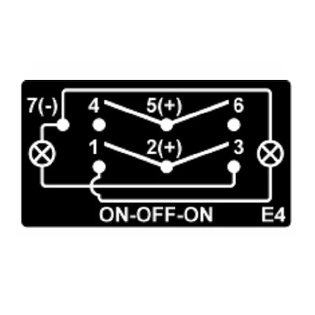 12V 7 핀 DPDT 블루 Led On Off On 앞 유리 와이퍼 로커 토글 스위치