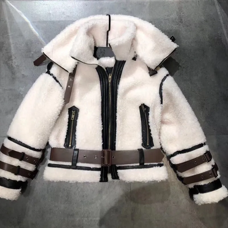 

Real Fur Women 2021 Coat Natural Double-Faced Fur Sheepskin And Fur Outwear Winter Merino Sheep Fur Warm Thick H107