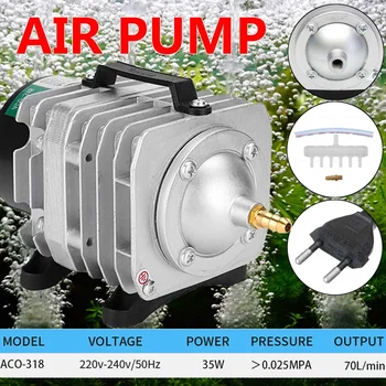 

35W 70L/min HAILEA Electromagnetic Air Compressor Fish Tank Oxygen Air Pump Hydroponics 6 Way Air Aerator Pump