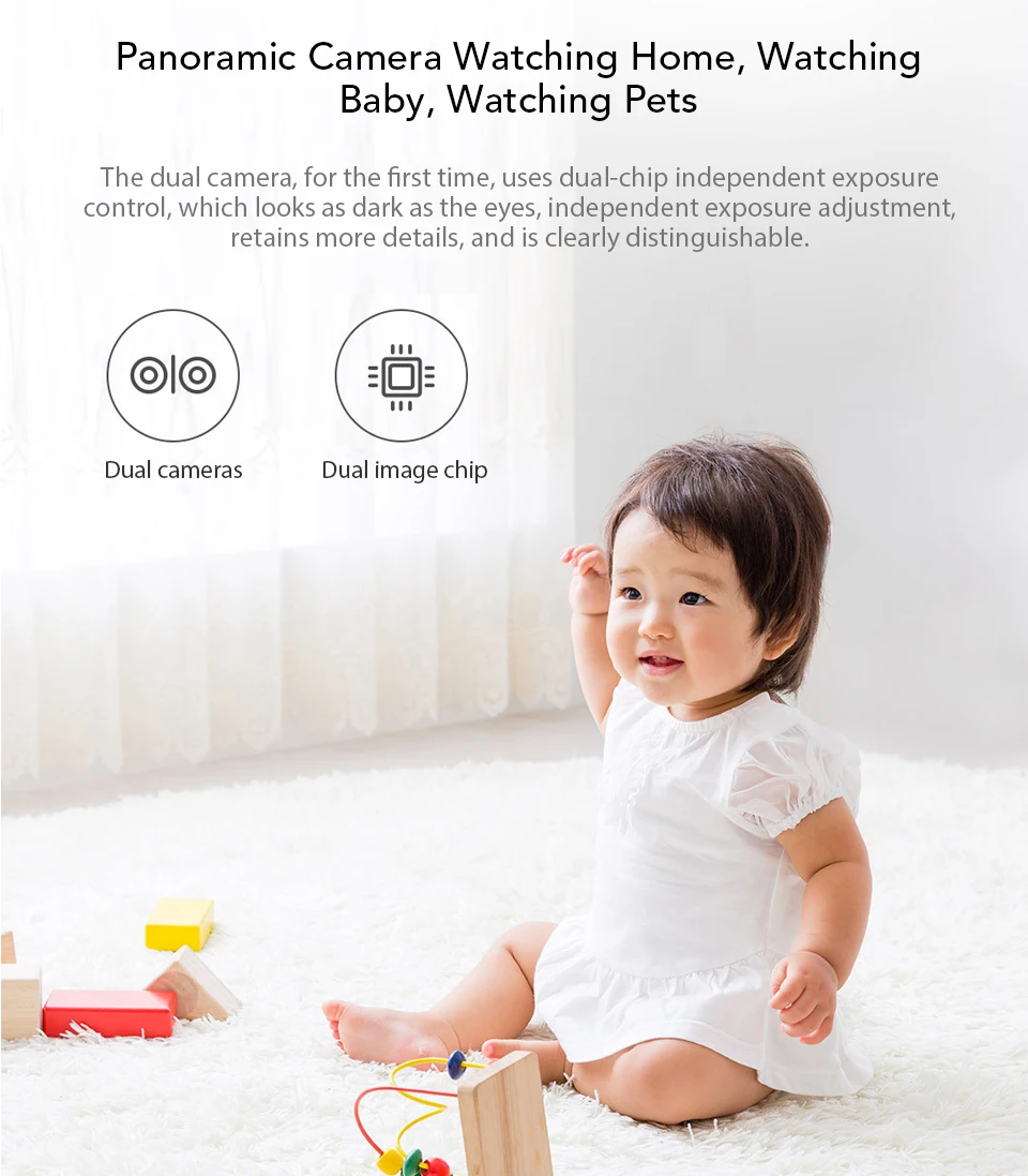 Xiaomi Xiaofang Camera Dual Lens Version Panoramic Smart Network IP Camera Four Screens in One Window Two-way Audio Support VR (3)