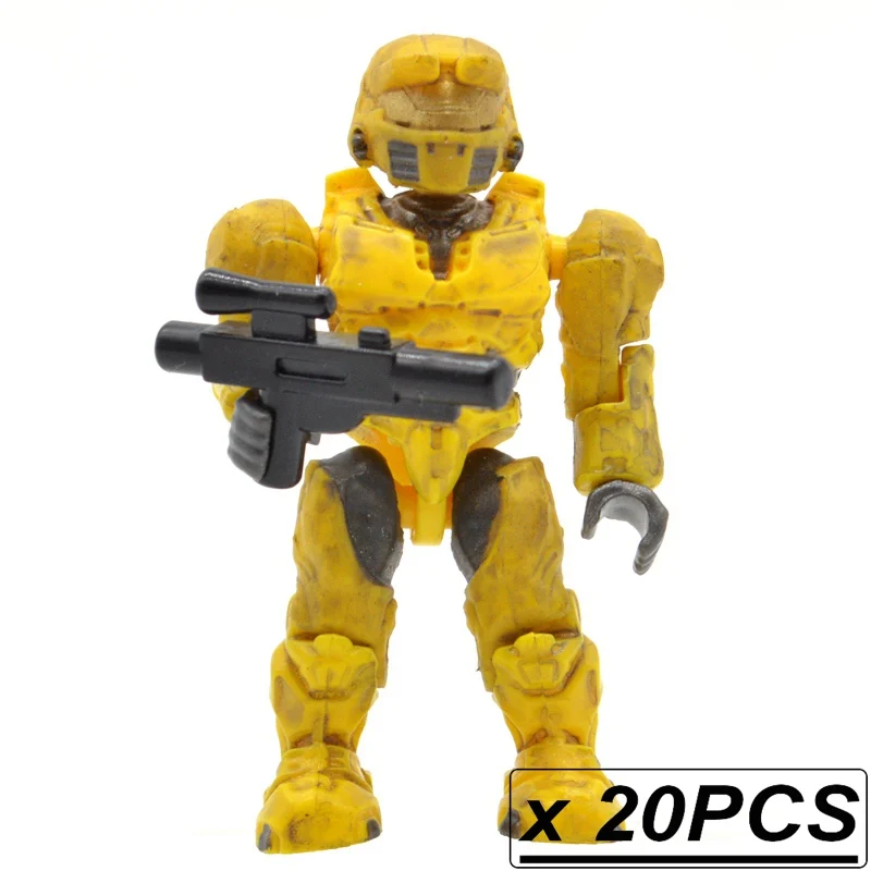 20 шт./лот Halo Warriors Wars игры Монстры люди ковенанты Спартанские пистолеты строительные блоки кирпичи игрушки для детей - Цвет: 20pcs MB48