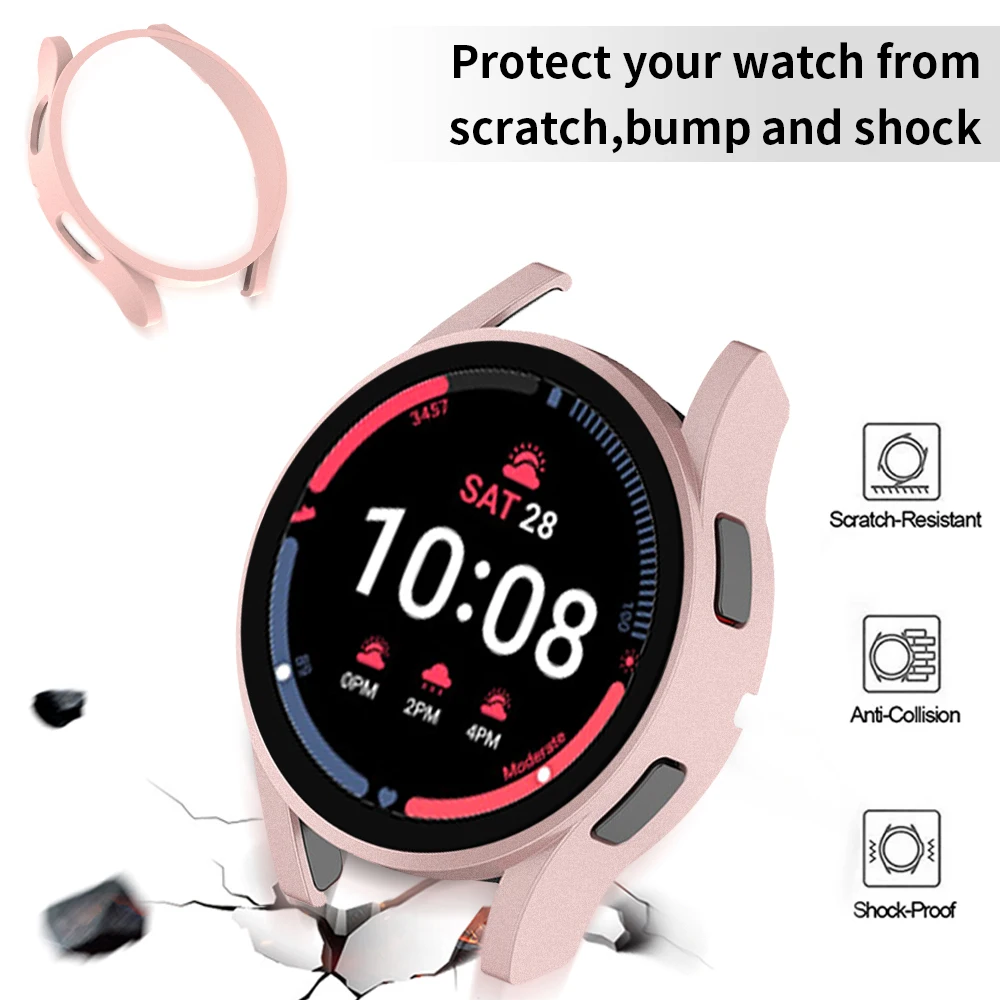 Case for Samsung Watch 4 40mm 44mm 42mm 46mm Hard PC Frame Bumper Shell Protective Cover for Galaxy Watch 5/5pro 45mm 44mm 40mm
