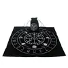 New Tarot Tablecloth with Tarot Bag Rune Moon Phase Wicca Altar Divination Board Game Velvet Vintage Card Pad