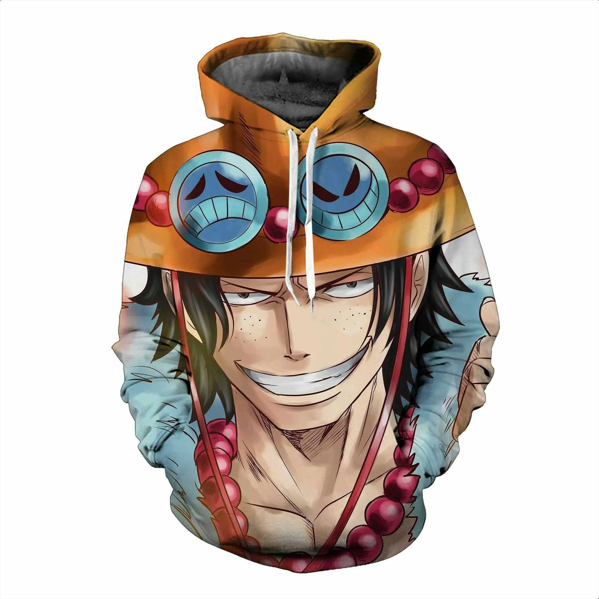 2 Аниме ONE PIECE толстовки 3D принт Обезьяна D Луффи туз Сабо толстовка с капюшоном хип хоп повседневное пальто, толстовки Повседневная куртка с капюшоном - Цвет: 2