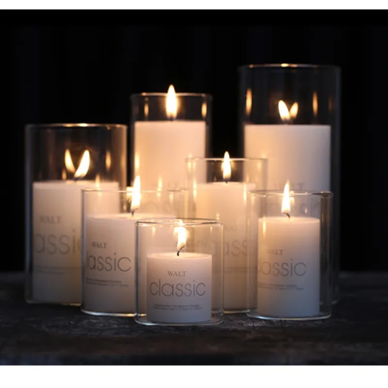

European decoración hogar Glass Candlestick Candle Cup Western-Style Wedding Decoration Hotel Atmosphere Of Christmas Smoke-Free