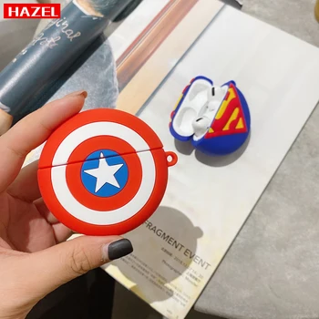 

Captain America Superman Case For Apple AirPods 1 2 3 Case Cute Cartoon Earphone Soft Silicone Case For Airpods pro Cover Funda