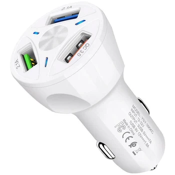 

Car Charger, 36W/6A QC3.0 3-Port USB Car Power Charger Adapter Compatible with Cellphones, iPads, Cameras