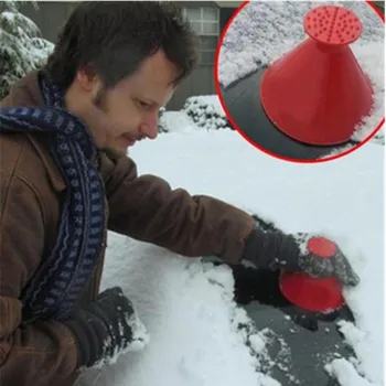 

Car Window Windshield Auto Car Snow Ice Scraper Shaped Funnel Snow Remover Deicer Cone Deicing Cleaning Tool Scraping ONE Round