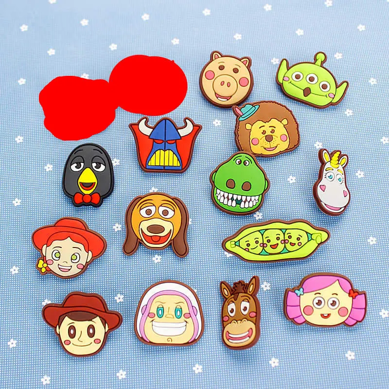 14Pcs a Lot 14 шт./лот ПВХ мультфильм обуви украшения История игрушек обуви подвески пряжки аксессуары подходят детские подарки/Croc/браслет/JIBZ D37 - Цвет: 14Pcs a Lot