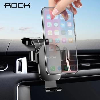 

ROCK Metal Car Phone Mount Holder For iPhone Samsung Foldable Gravity Mobile Phone Holder for Dashboard Paste Car Holder Stand