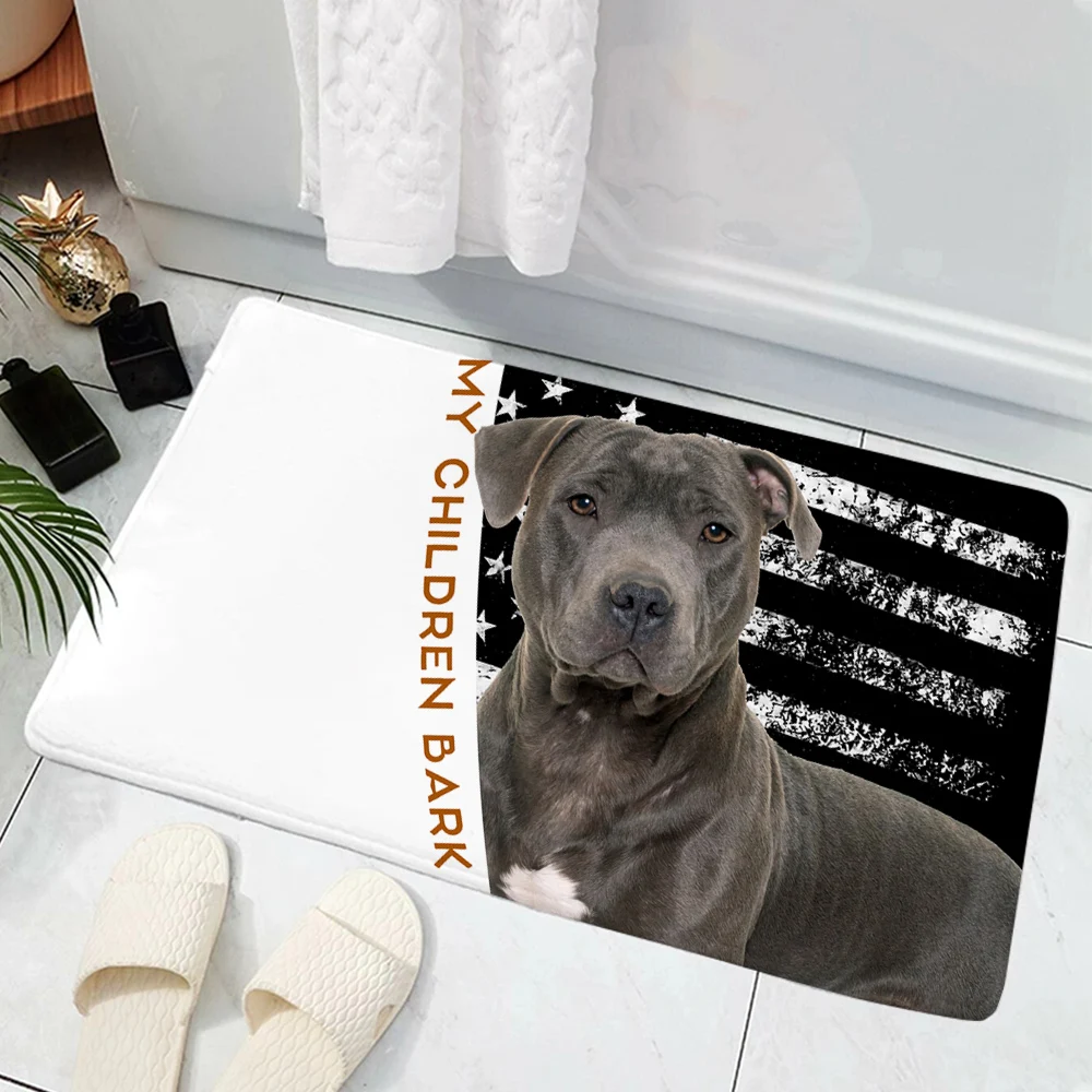 

CLOOCL Please Remember Pitbull Dog Doormat Decor 3D Print Pet Dog Carpet Flannel Non-Slip Absorption Doormat for Bedroom Kitchen