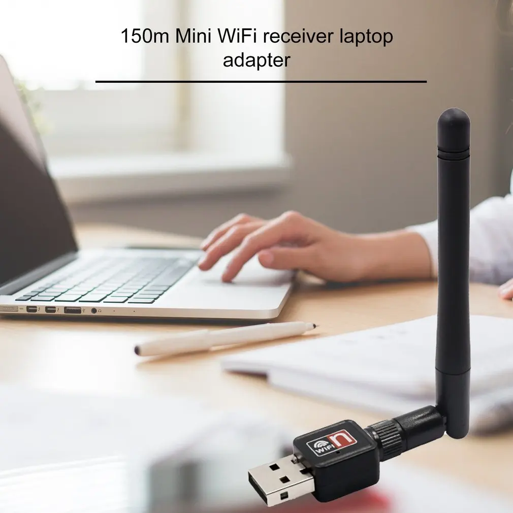 Мини беспроводной 150 м Wifi адаптер Сетевая карта USB внешний WiFi приемник 150 Мбит/с антенной для ПК компьютера