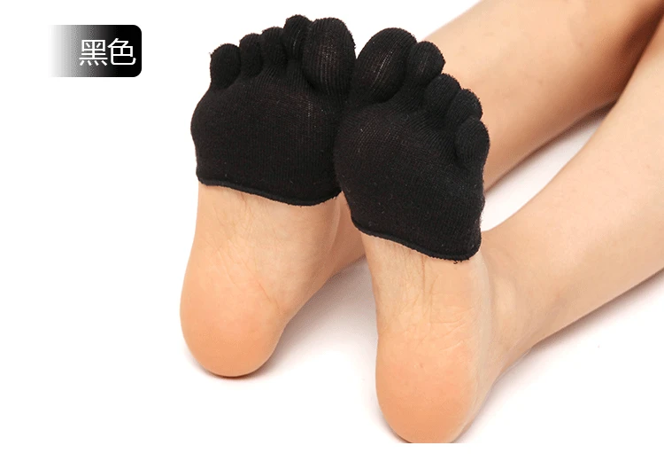 Summer Fingers Half Palm Foot Sock Women's Cotton High Heel Shoes Half Code Pad Socks Anti-Friction Cotton Toe Socks