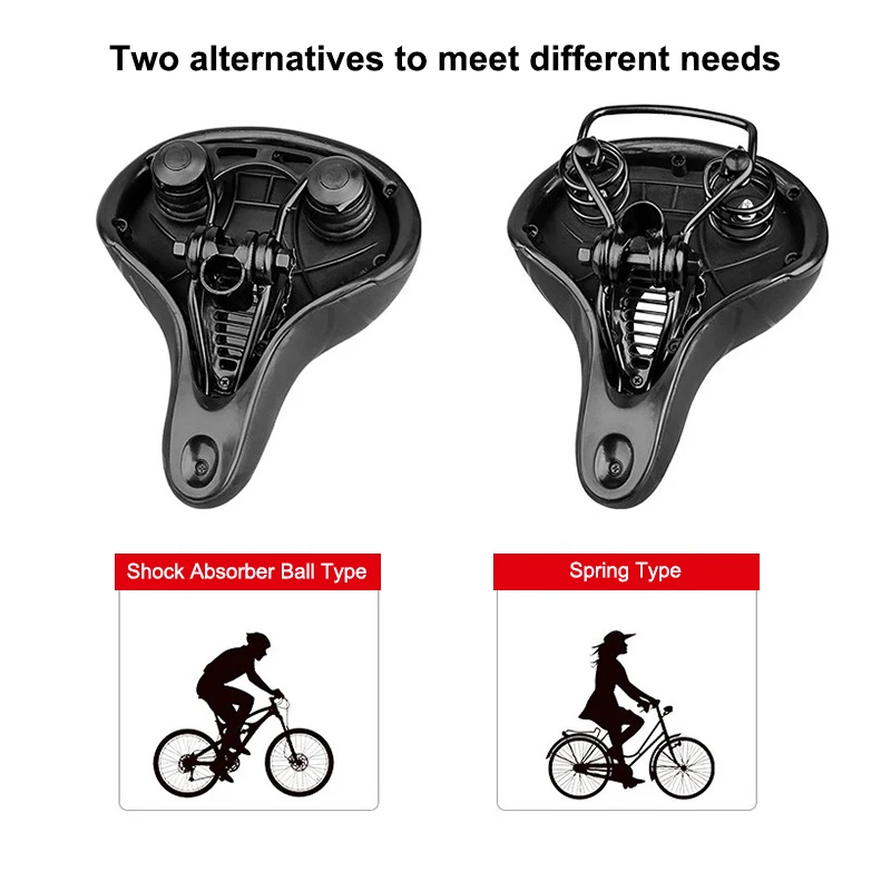 Велосипедное седло толстое полое амортизационное пружинное переднее мягкое седло Горная дорога велосипед Открытый Велоспорт Аксессуары 1