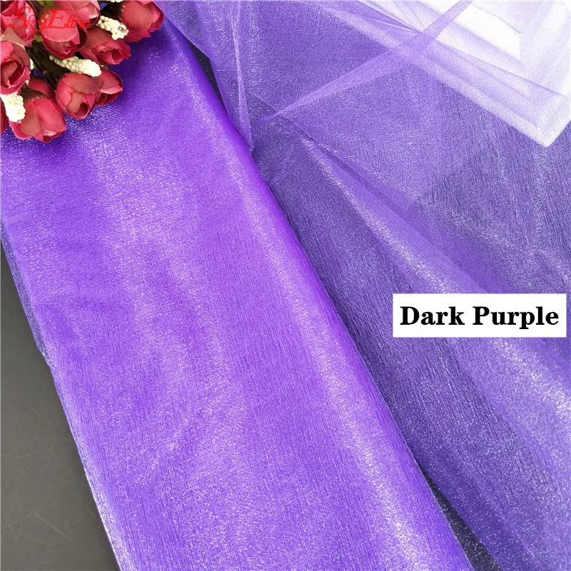 dark purple 48 см в ширину* 5 м обувь с украшением в виде кристаллов, тюль из органзы, рулон, драпированная ткань, украшение для свадьбы, хороший подарок на день рождения, вечерние украшения DIY скатерти 5 - Цвет: dark purple