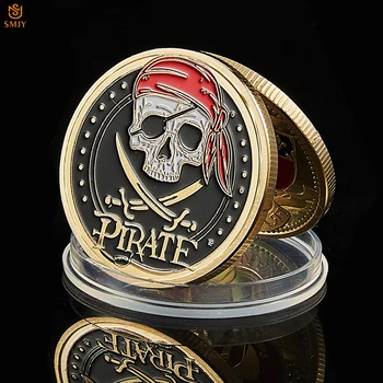 

2020 Treasure Island Bay Gold Coin Skull Pirate Ship Collectible Sailing Challenge Token Vaule Coin