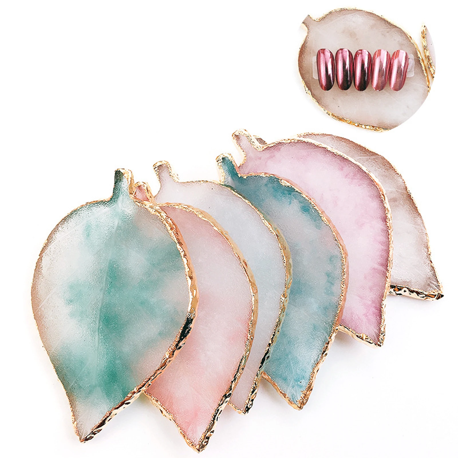 

Leaf Shape Nail Art Display Resin Palette Nail Art Polish Drawing Color Tools Cream Foundation Mixing DIY Nail Salon Accessories