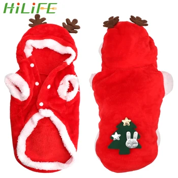 

HILIFE Kitten Puppy Outfit Hoodie Cute Cartoon Clothes Warm Pet Dog Clothes Small Dogs Cats Santa Costume Christmas Dog Clothes