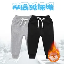 Спортивные штаны для мальчиков зимние детские штаны с хлопковой подкладкой и начесом Верхняя одежда Детские Штаны спортивные штаны для девочек зимние