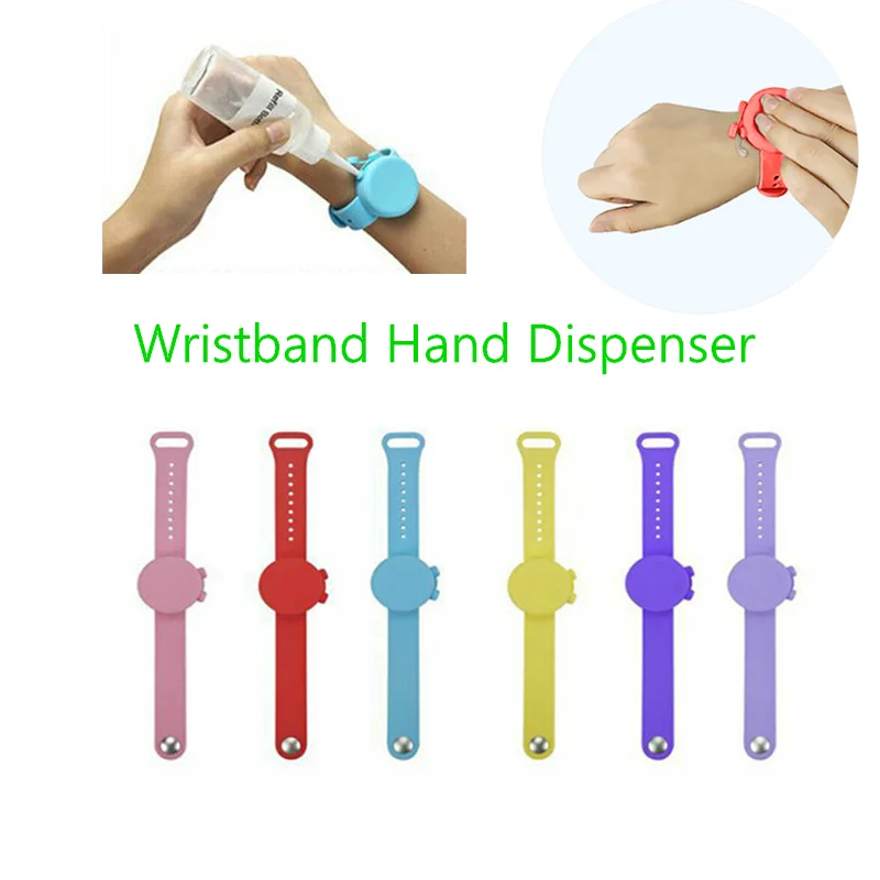 

Hand Sanitizer Disinfectant Silicone Bracelet Wristband Hand Dispenser Kids Outdoor Portable Soap Dispenser With Squeeze Bottle