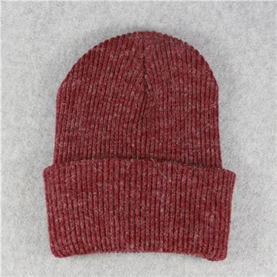 WineRed Simple rabbit fur hat hat female winter cold warm gravity waterfall hat knit hat - Цвет: WineRed
