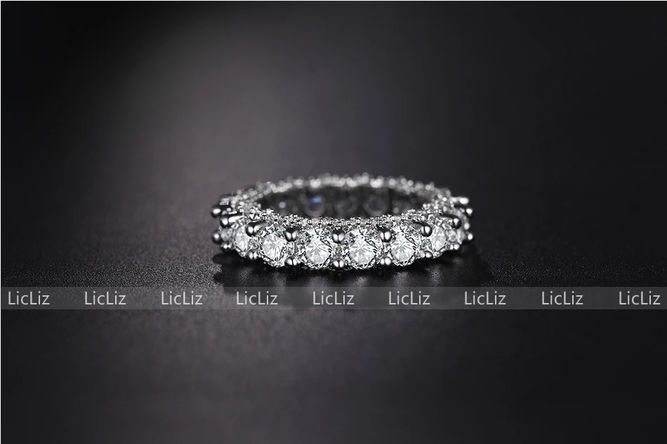 LicLiz, модное роскошное овальное циркониевое кольцо вечности для женщин, микро проложенное цирконием, белое золото, ювелирное изделие для женщин LUR0580A