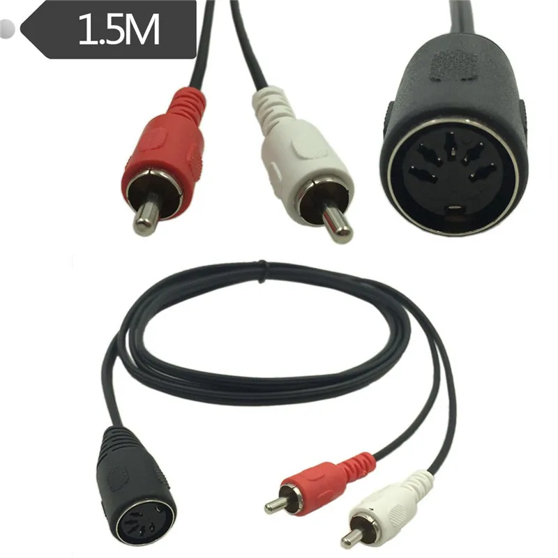 Cavo Audio Professionale Da 5 Pin Din Femmina A 2 Rca Maschio Per Sistemi Stereo Bang & Olufsen, Naim, Quad... 0.3M 1.5M