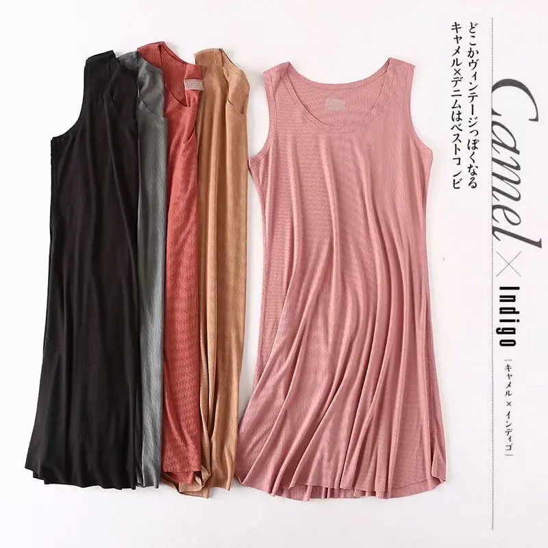 

Plus-sized Increase the Fat Mm200 Pounds Large Size Solid Color Sleeveless Dress 2018 Summer Pullover Vest Skirt S8899