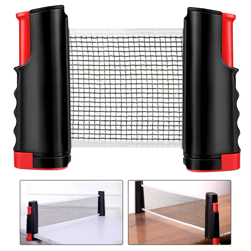 Red retráctil de malla para tenis de mesa, estante de red profesional portátil para Ping Pong, entretenimiento familiar, entrenamiento, equipo de tenis y Fitness