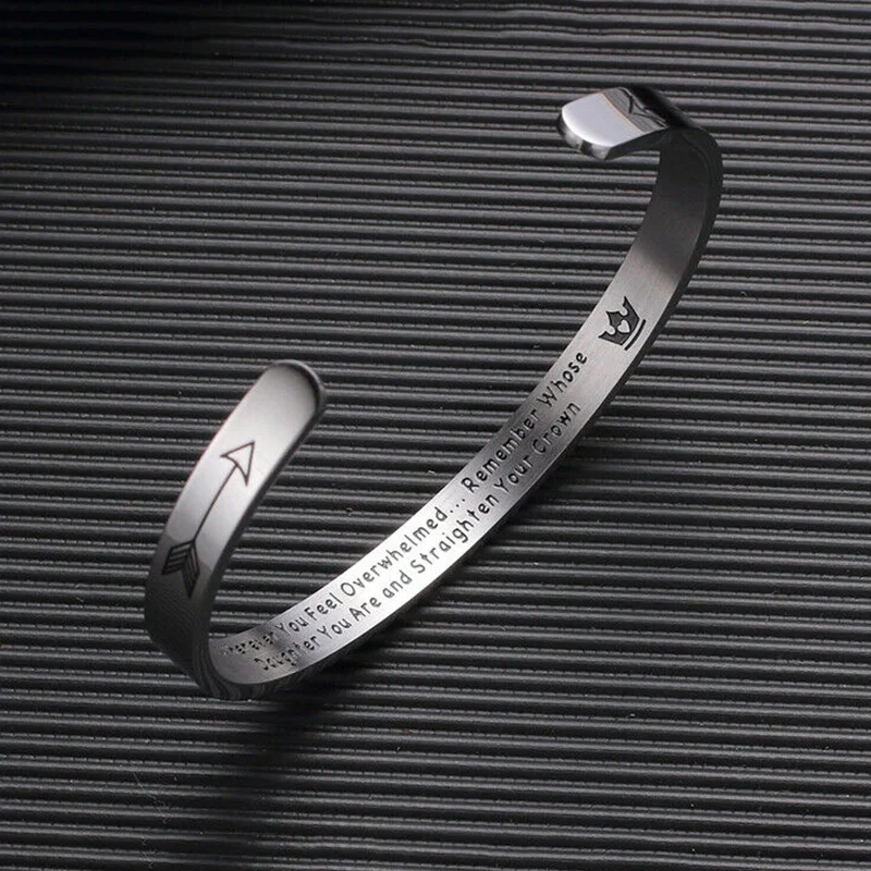 Remember You Are And Straighten Your Crown Bracelet Bangle Open End Jewelry Gifts UD88