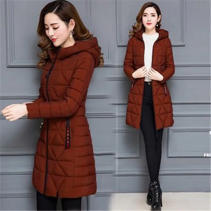 Новинка, осенне-зимние женские куртки размера плюс, 6XL, с капюшоном, корейский стиль, тонкий пуховик, хлопок, верхняя одежда для женщин, длинная, толстая, теплая парка, Топ