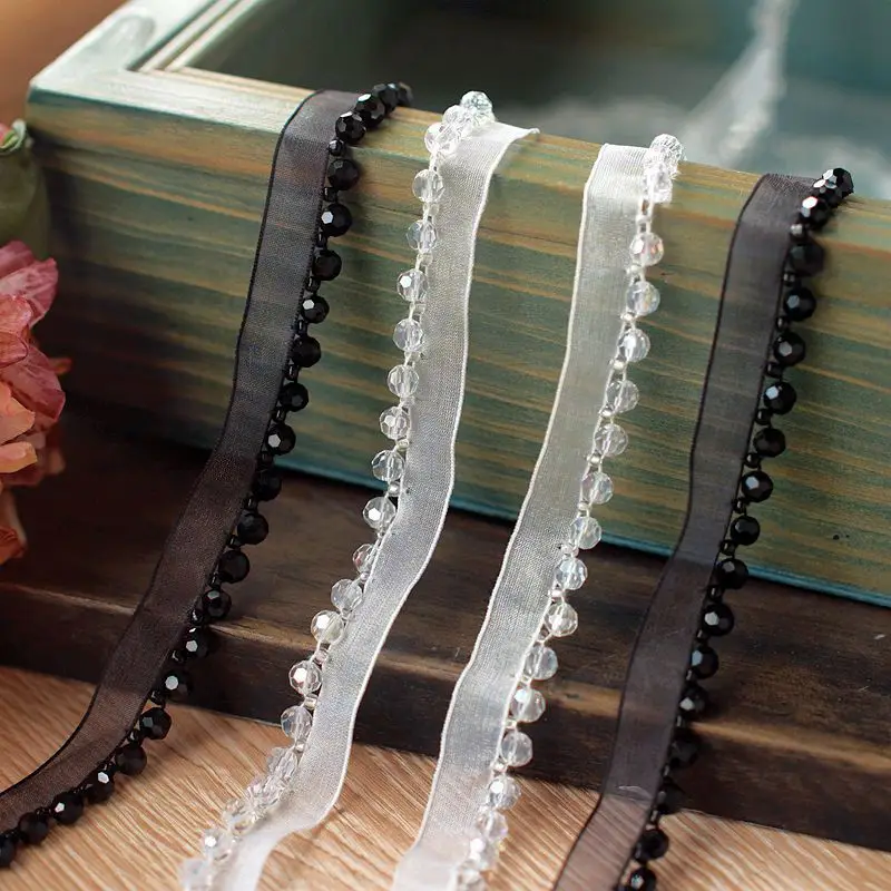 Yarn belt crystal bead webbing nailed lace handmade diy cheongsam shoes and hats bag inlaid with accessories