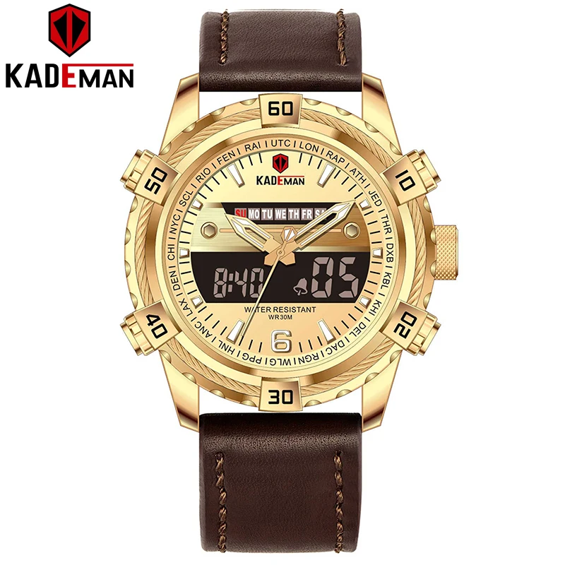 

Luxury Men Sport Watch TOP Brand KADEMAN LED Digital Watch Military Army Wristwatches Man Automatic Date Clock Relogio Masculino
