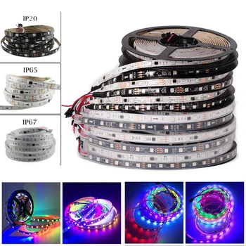 

5m DC12V WS2811 RGB Full color Led Strip 5050 SMD Addressable 60led/m Led Pixels External 1 Ic Control 3 Leds Normal/Bright