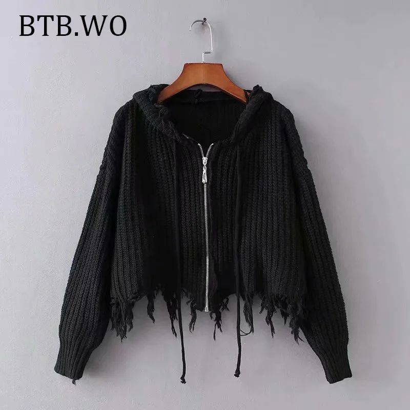BTB. WO Укороченный кардиган, свитер, куртка, женские свитера, повседневное однобортное вязаное пальто с длинным рукавом и v-образным вырезом, верхняя одежда