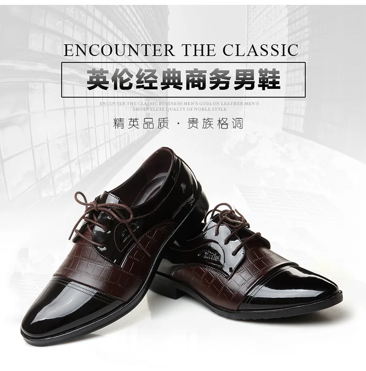 

New Style Men Casual Fashion Pointed MEN'S Leather Shoes Daily Life Formal Wear Business Work Shoes Extra Large Going to Work Le