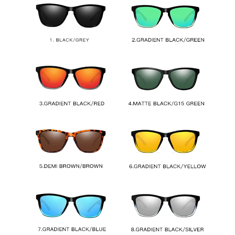 Men Retro Polarized Sunglasses UV400 Square Protection Eyeglasses Frame  Women Mirror Sun Glasses Fishing Cycling Shade Eyewear