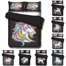 Дисней мультфильм черный мир Единорог Луна постельных принадлежностей для маленьких детей мальчиков девочек украшения спальни Стёганое одеяло пододеяльники наволочки