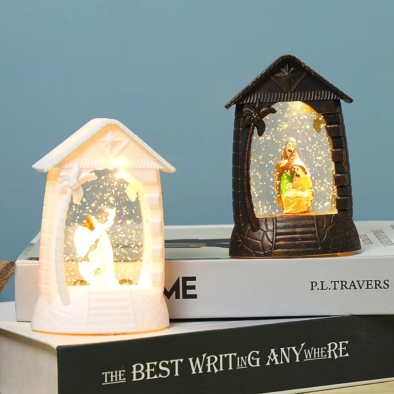 New antique manger Jesus water Polo Church home decoration angel wind lamp LED Christmas | Дом и сад