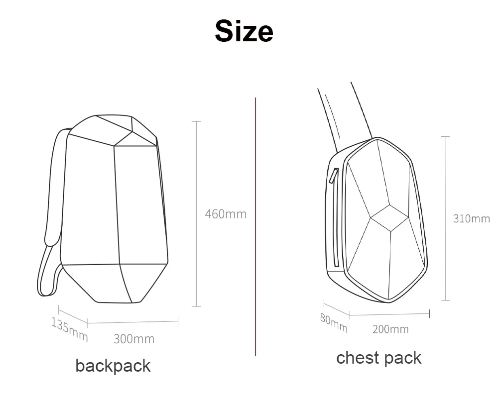 Xiaomi BEABORN рюкзак USB портативный нагрудный пакет полиэтиленовая сумка спортивная индивидуальная упаковка для мужчин и женщин