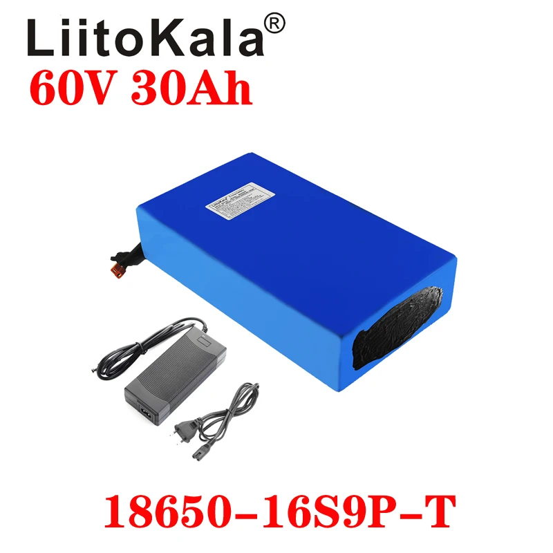US $311.60 LiitoKala 60V 30Ah 60V ebike battery18650 16S9P lithium ion battery electric bicycle battery 60V 1500W electric scooter battery