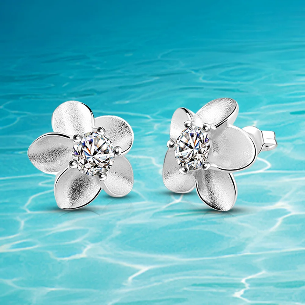 Женские серьги гвоздики из серебра 925 пробы с фианитом|brand stud earrings|fashion earringsstud earrings