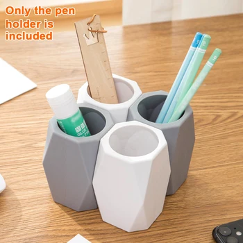 

Home Office Geometric Pencil Holder Erasers Modern Stationery Study Room Students Multifunction Ruler Silicone Desk Organizer