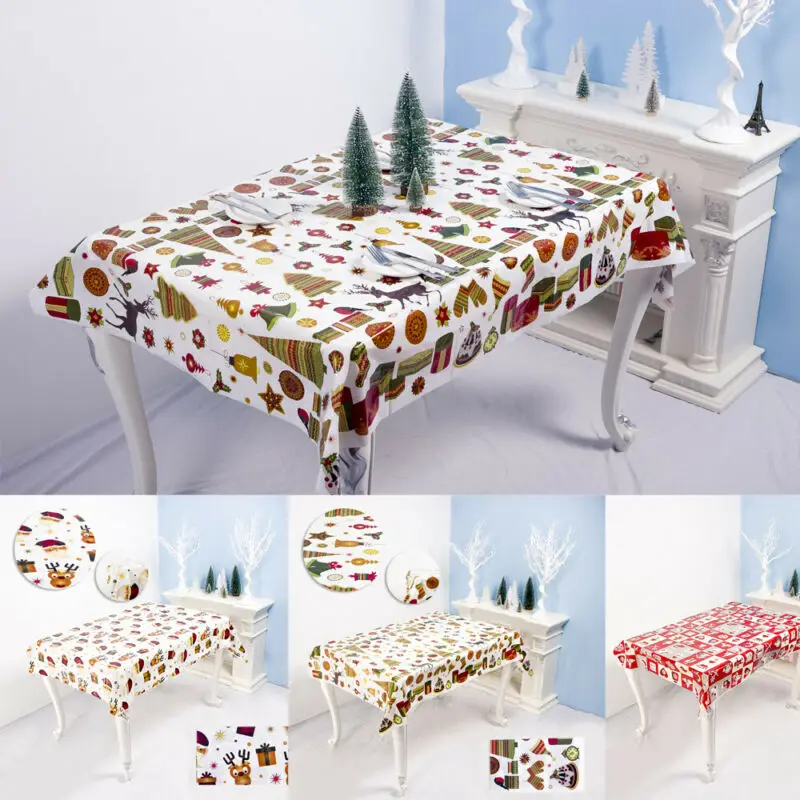 

Christmas Disposable Tablecloth Waterproof Antifouling Holiday Xmas Home Decor Table Cloth