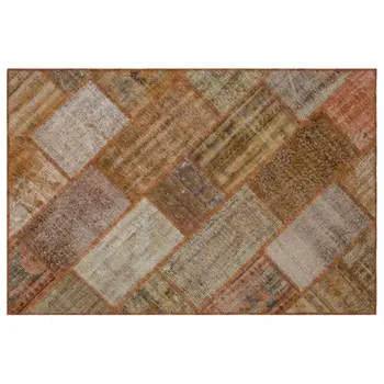 

Handmade Brown Vintage Overdyed Patchwork Area Rug 120x180 Cm-3'11''X5'11''