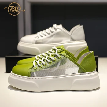 

RY-RELAA women fashion sneakers women 2020 fashion summer Genuine Leather wedges shoes for women ins platform casual shoes women