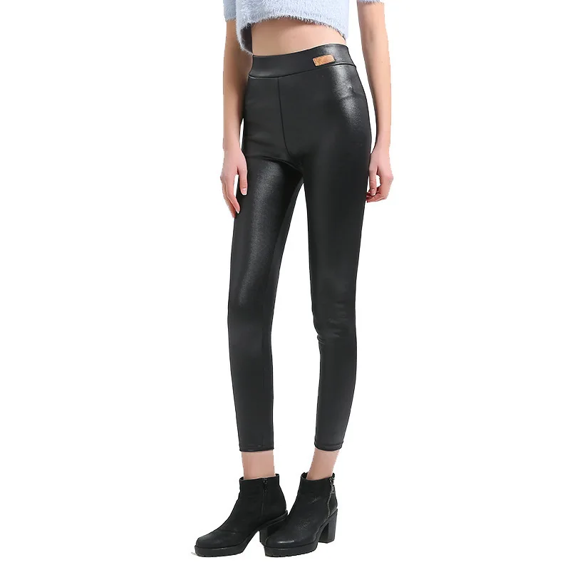 Pk mallas de cuero de imitación de cuero para mujer, leggings de talla